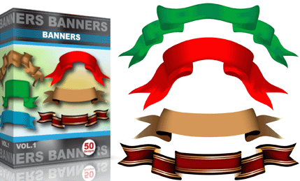 429x259 Vector Graphic Banners Vector Photoshop Brushes Stock