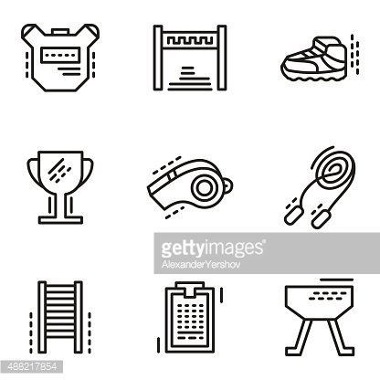 416x416 Physical Education Simple Line Vector Icons Premium Clipart