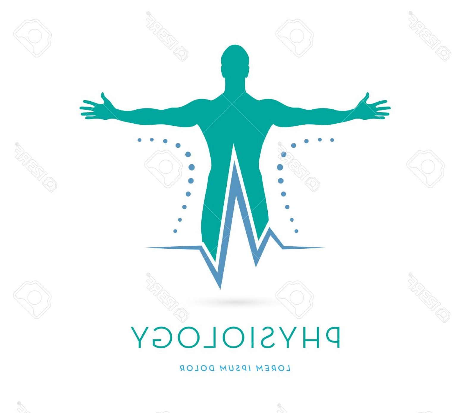 1560x1390 Photostock Vector Man S Silhouette With Opes Arms Hear Rate Line