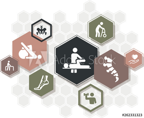 500x410 Orthopedics Physiotherapy Chiropractic Icon Concept