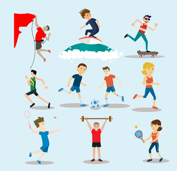 600x578 Physical Activities Vector Illustration With Outdoor Sports Free
