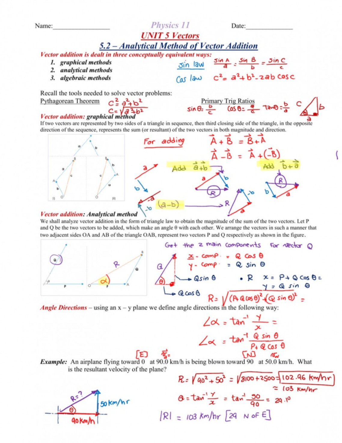 Physics Vector Worksheet At Vectorified Collection Of Physics