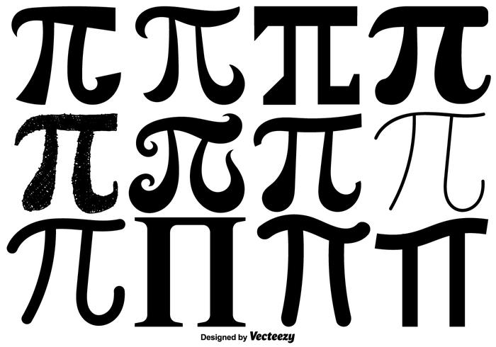 700x490 Black Vector Pi Symbol Icon Set