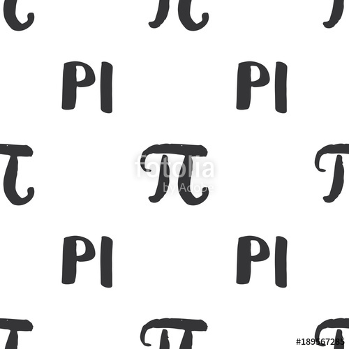 500x500 Pi Symbol Seamless Pattern Vector Illustration Hand Drawn