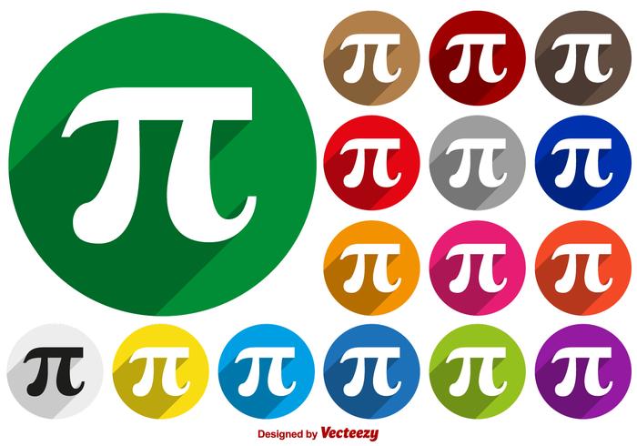 700x490 Colorful Vector Pi Symbol Buttons Collection