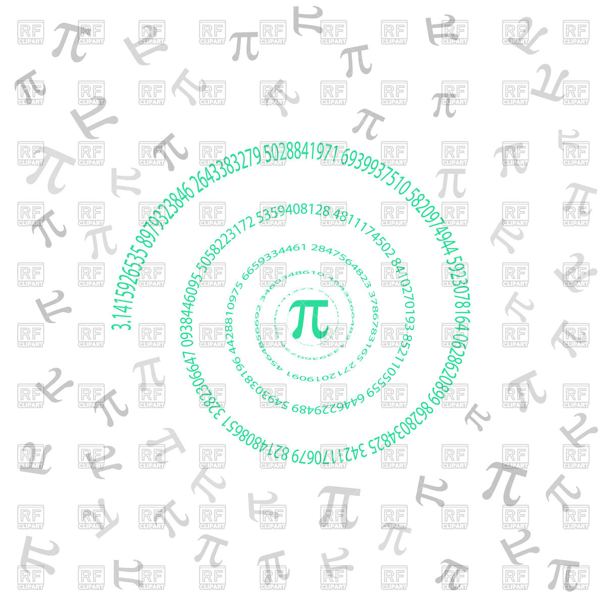 1200x1200 Pi Spiral Math Background Vector Image Of Science Education