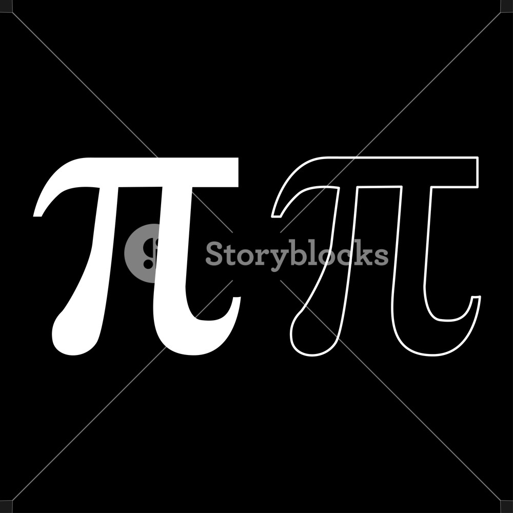 1000x1000 Symbol Pi Icon Set White Color Vector Illustration Flat Style