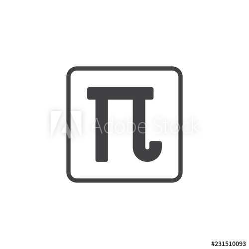 500x500 Mathematics Pi Vector Icon Filled Flat Sign For Mobile Concept