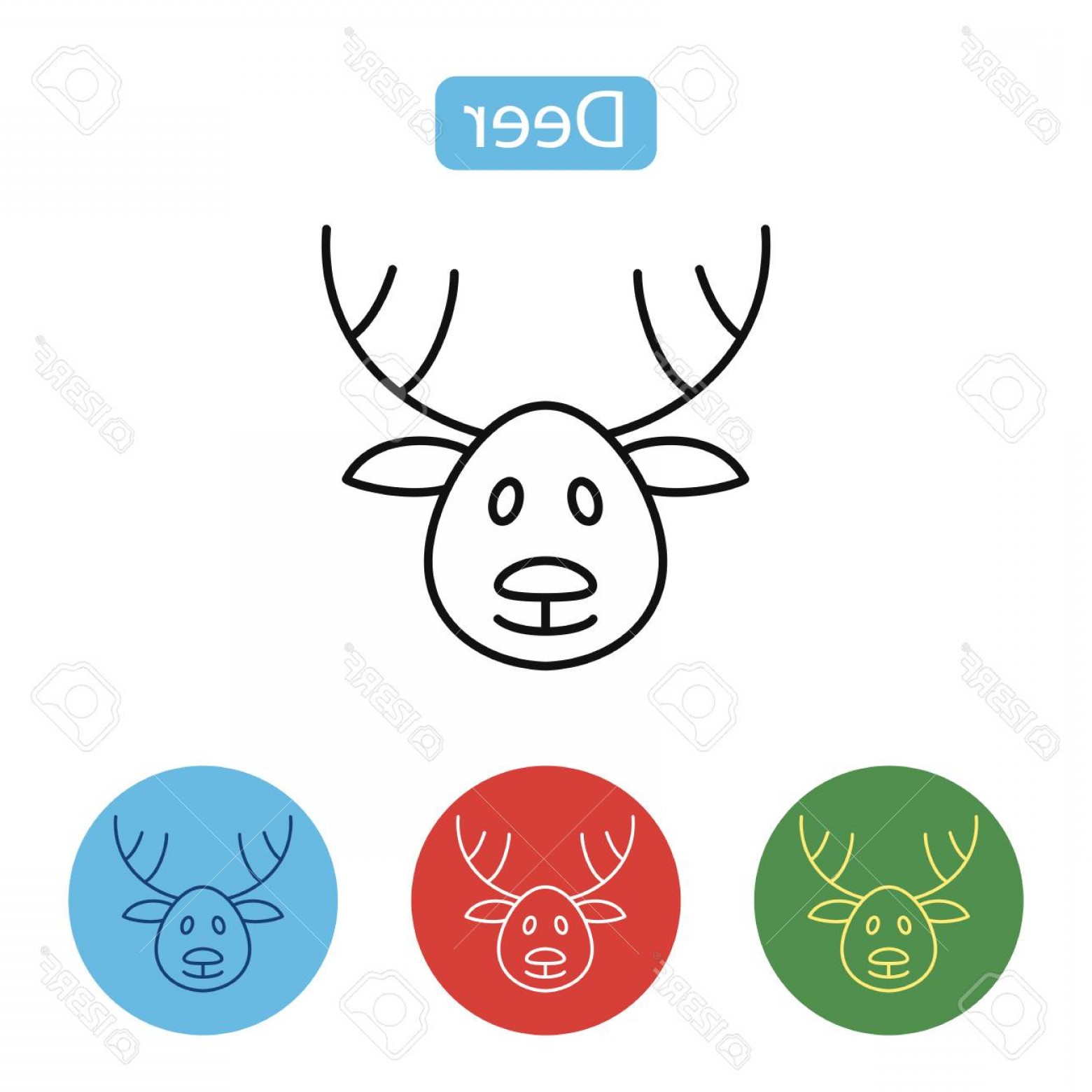 1560x1560 Photostock Vector Deer Icon Christmas Reindeer Image Christmas