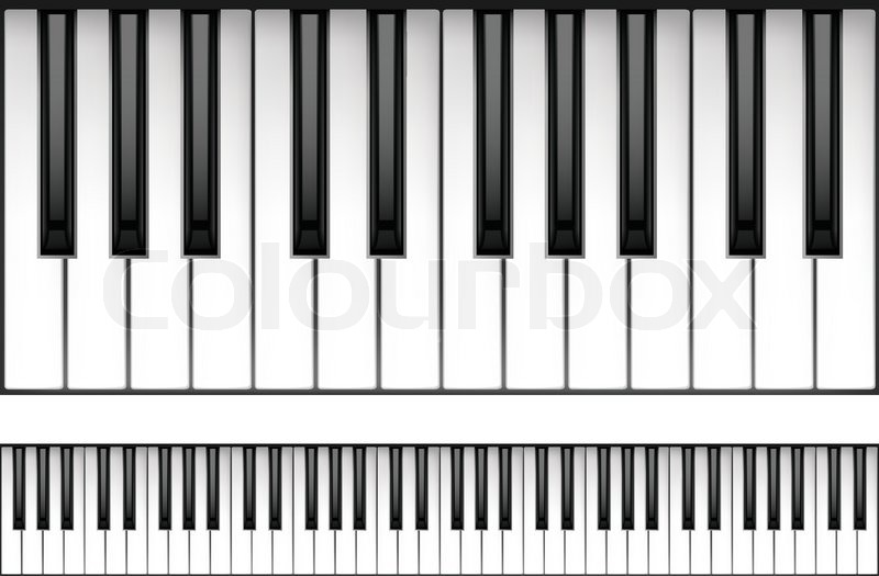 800x525 Piano Keyboard Isolated On White Stock Vector Colourbox
