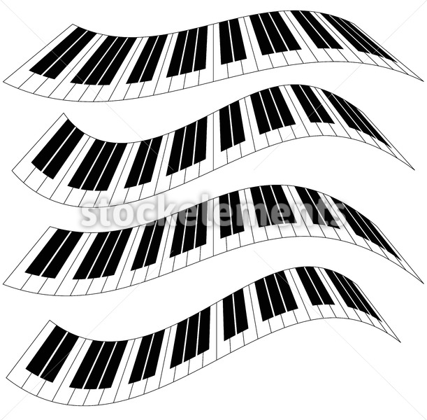 611x600 Piano Keys, Piano Keyboard Isolated Vector Illustration
