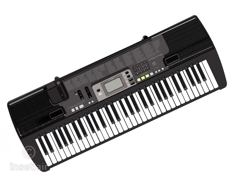 800x640 Electronic Piano Keyboard Vector Flash Graphics