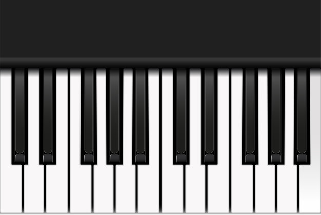 626x419 Top View Of Piano Keyboard In Realistic Style Vector Premium