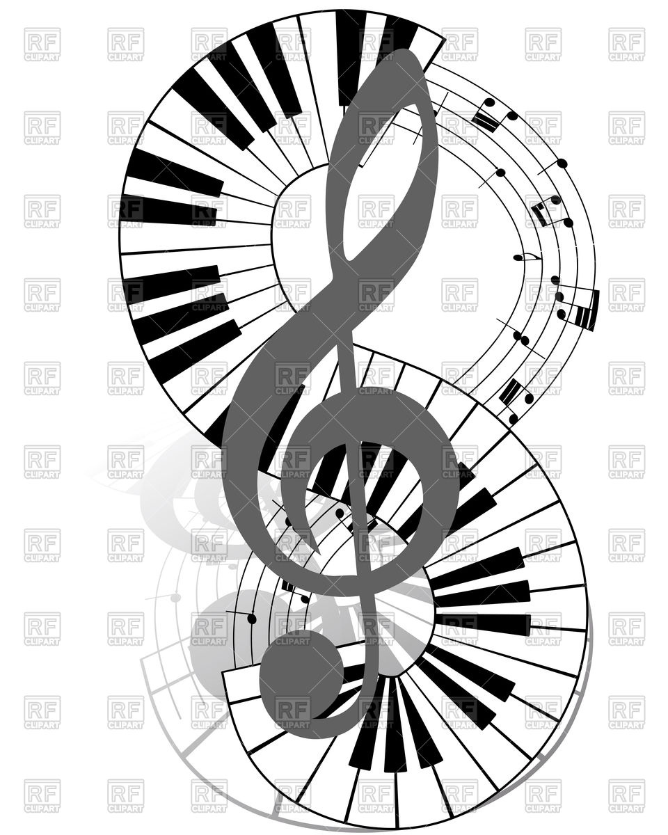 960x1200 Musical Notes Staff With Piano Keyboard Vector Image