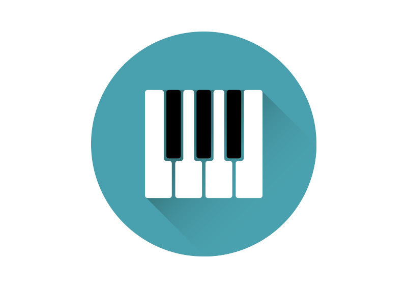 Piano Keys Flat Vector Icon 800x566 Piano Keys Flat Vector Icon