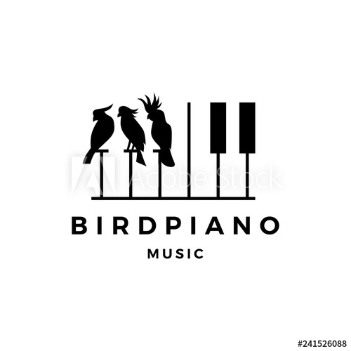 500x500 Bird Competition Piano Music Course Event Logo Vector Icon