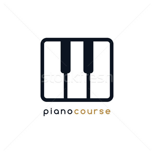 600x600 Piano Key Note Course Lesson Logo Logotype Vector Illustration
