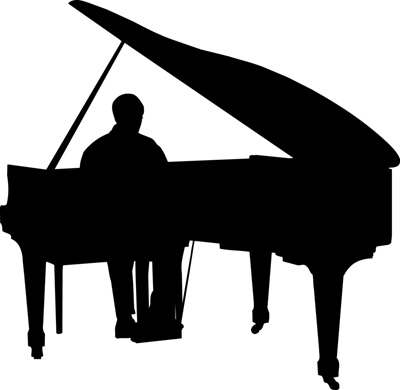 Piano Man Silhouette 400x390 Piano Man Silhouette