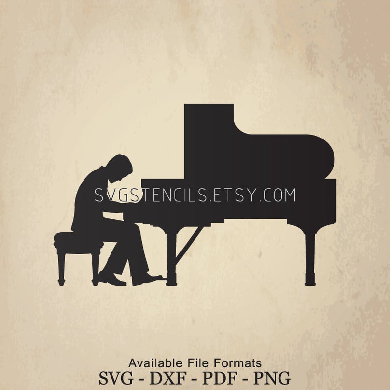 Piano Player Truck Stencil Silhouette Studio Etsy 794x794 Piano Player Truck Stencil Silhouette Studio Etsy
