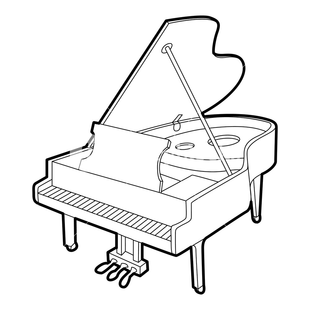 1000x1000 Grand Piano Icon Outline Isometric Illustration Of Grand Piano