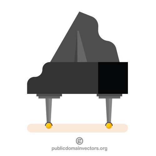 500x500 Grand Piano Vector Clip Art