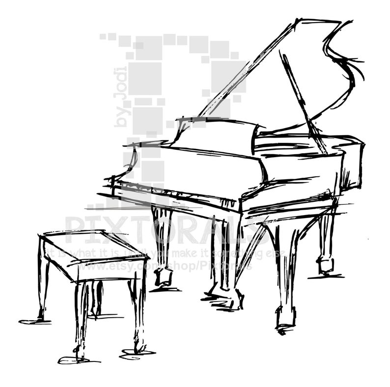 794x788 Baby Grand Piano Vector Png Fun Sketchy Music Etsy