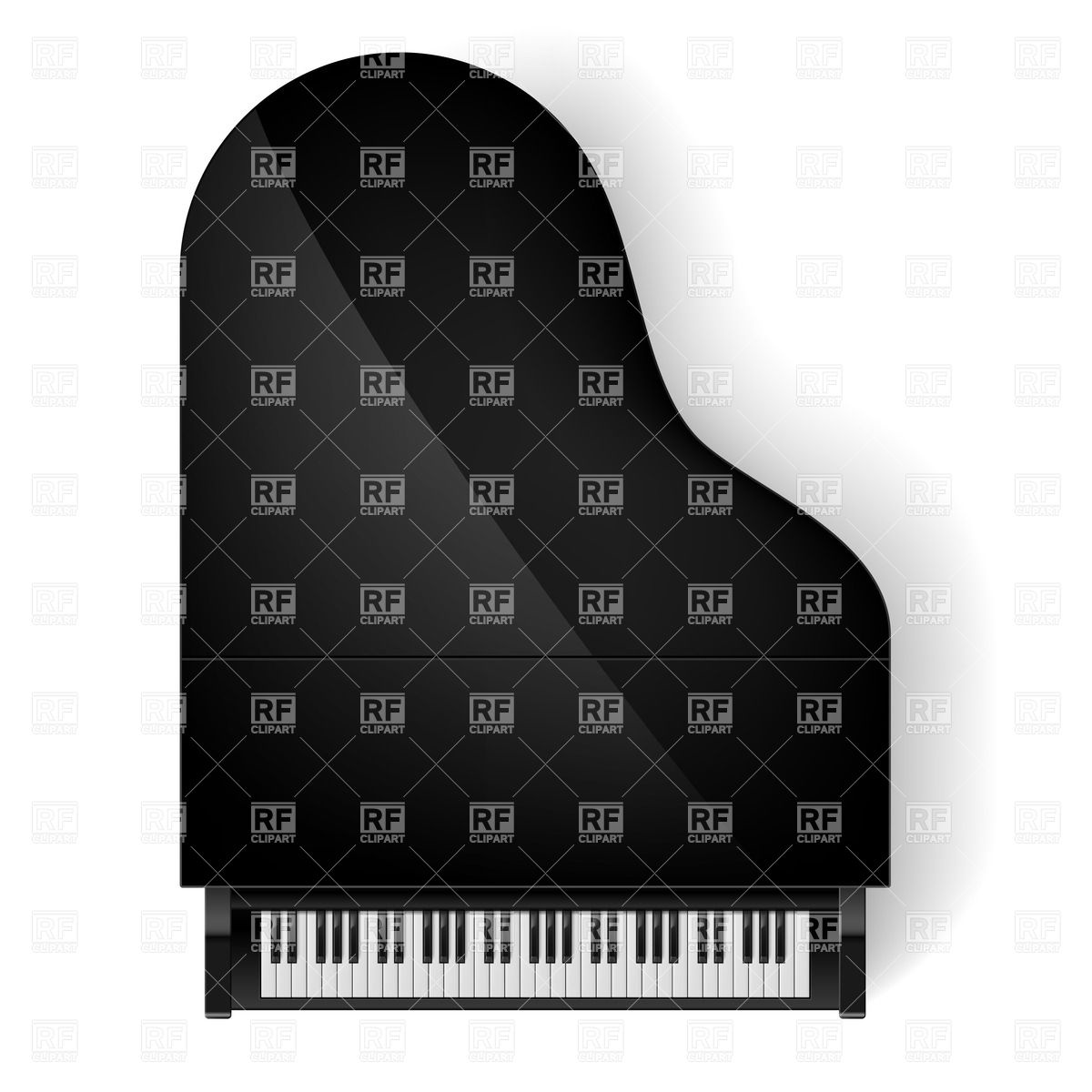 1200x1200 Top View Of Black Grand Piano Vector Image Of Objects Dvarg