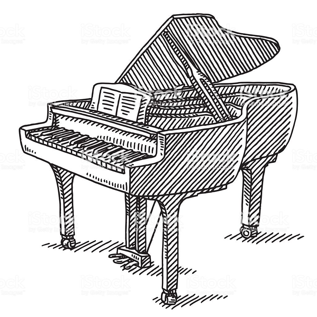 Hand Drawn Vector Drawing Of A Grand Piano Musical Instrument 1024x1024 Hand Drawn Vector Drawing Of A Grand Piano Musical Instrument