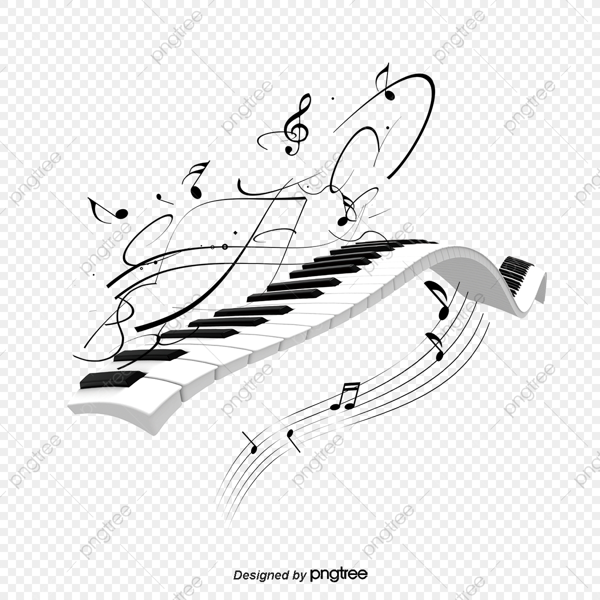 1200x1200 Vector Piano Notes And Curves, Piano Vector, Piano, Note Png
