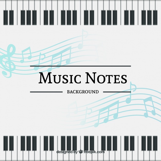 626x626 Background Of Musical Notes And Piano Keyboard Vector Free Download