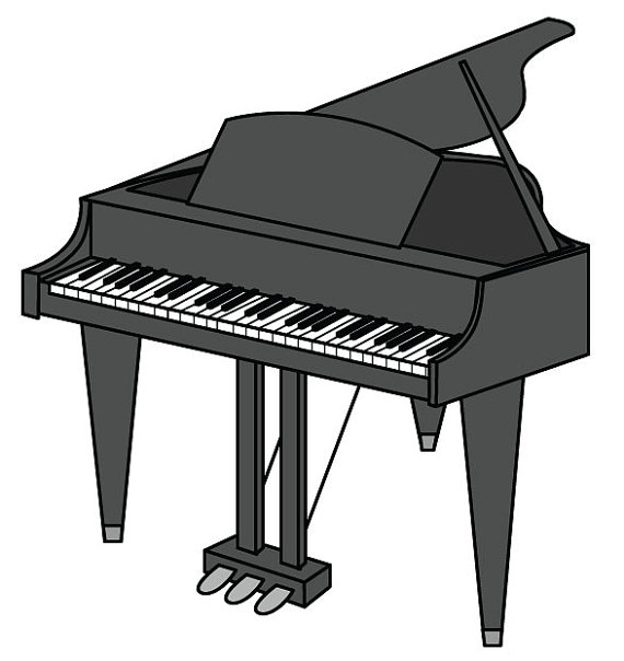 570x604 Piano Clip Art Piano Vector Graphic Digital Download Piano