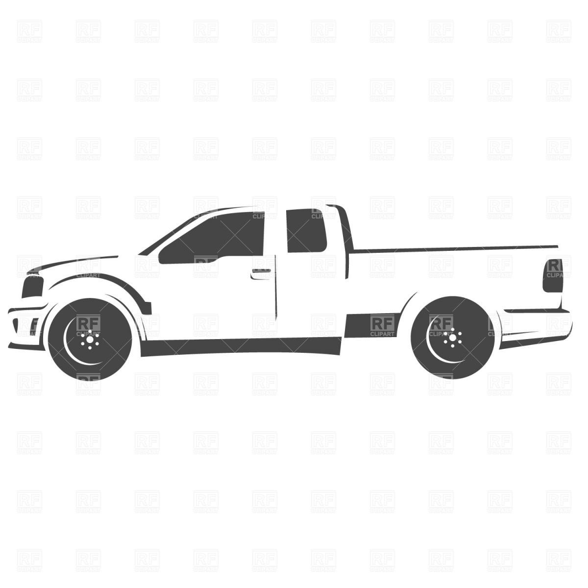 1200x1200 Pick Up Truck Drawing Vector Image Of Signs, Symbols, Maps