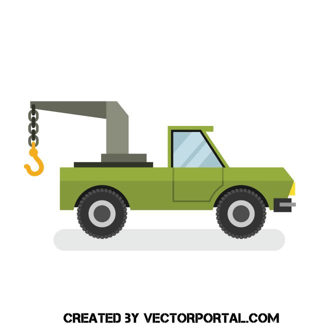 660x660 Pick Up Truck With A Winch Vector Image Vehicles Free Vectors