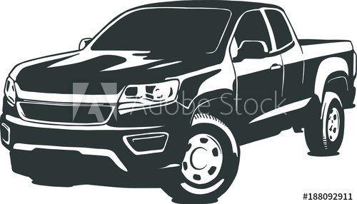 500x286 Pickup Vector Black Illustration Isolated On White Background