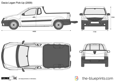 400x283 Dacia Logan Pick Up Vector Drawing