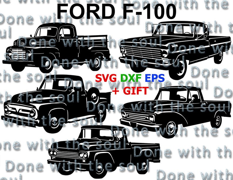 794x614 Ford Ford Pick Up F Ford Pickup Car Vector Etsy