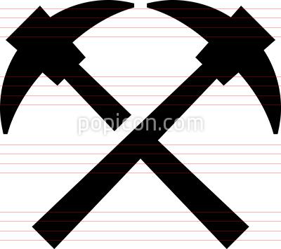 Crossed Mining Pickaxe Tools Vector Icon 400x355 Crossed Mining Pickaxe Tools Vector Icon