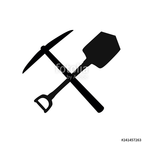 Crossed Shovel And Pickaxe Icon Stock Image And Royalty Free 500x500 Crossed Shovel And Pickaxe Icon Stock Image And Royalty Free