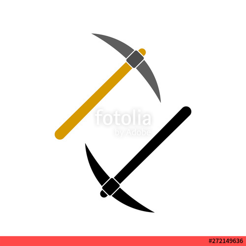 Pickaxe Vector Icon, Digger Simple, Flat Design Isolated On White 500x500 Pickaxe Vector Icon, Digger Simple, Flat Design Isolated On White