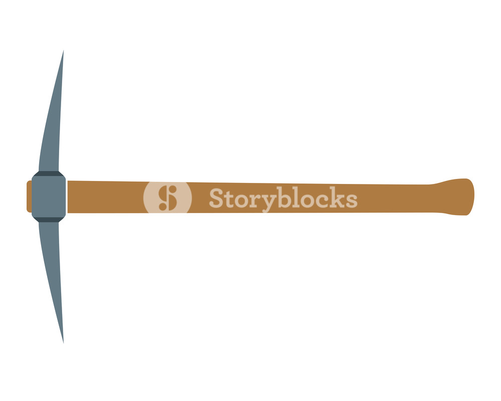 Pickaxe With Wooden Handle Flat Design Vector Illustration 1000x800 Pickaxe With Wooden Handle Flat Design Vector Illustration
