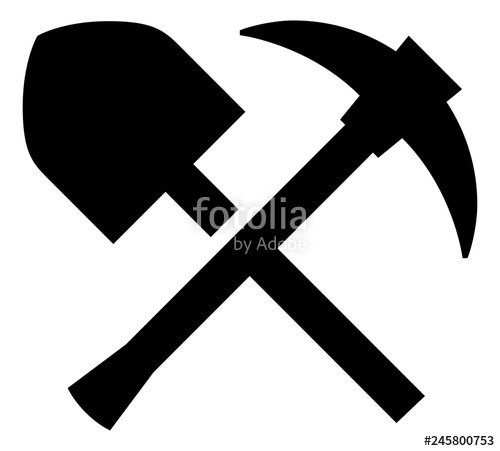 Miner Pickaxe Shovel Vector Icon Stock Image And Royalty Free 500x451 Miner Pickaxe Shovel Vector Icon Stock Image And Royalty Free