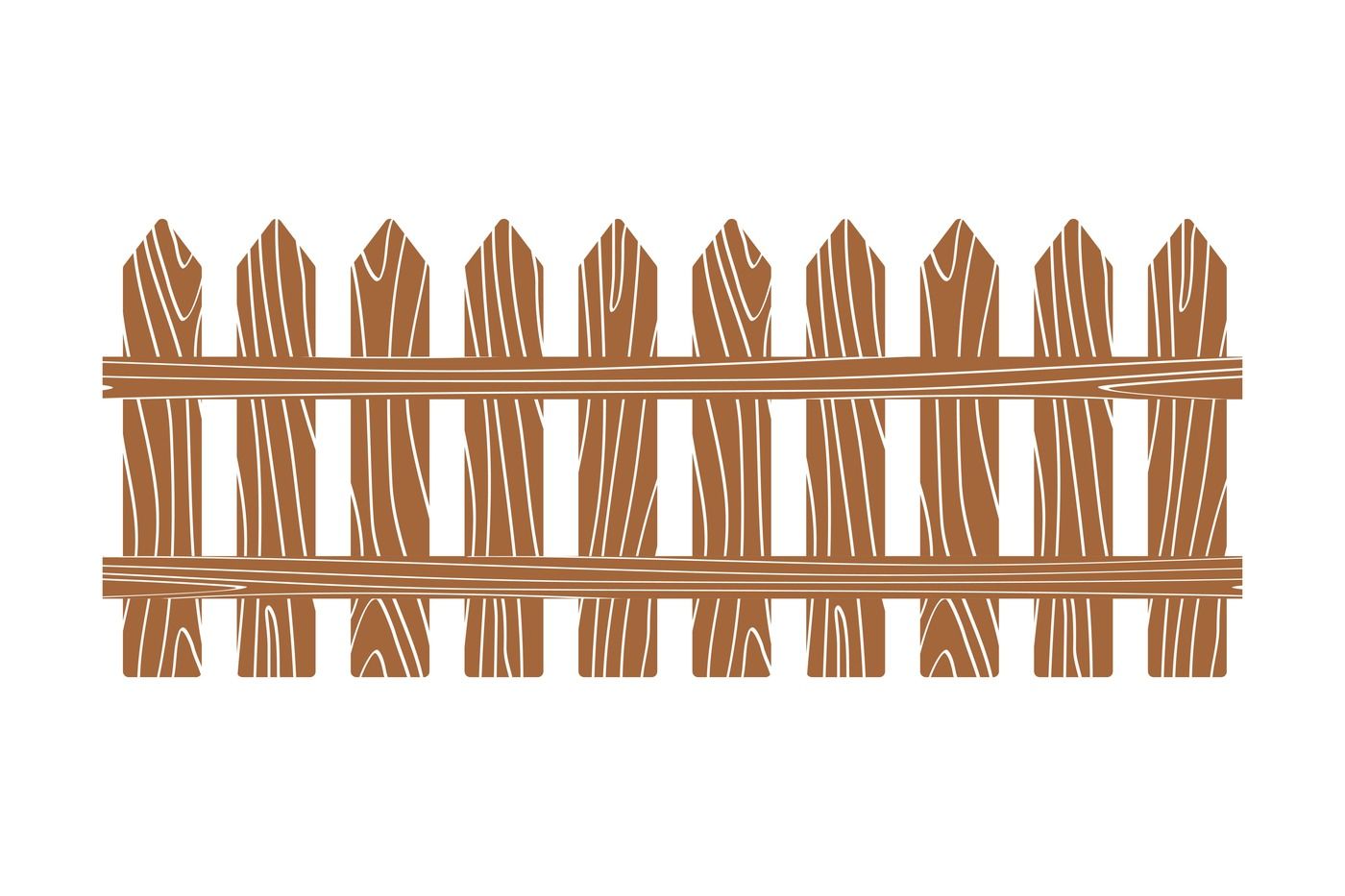 1400x933 Rural Wooden Fence Vector Illustration White
