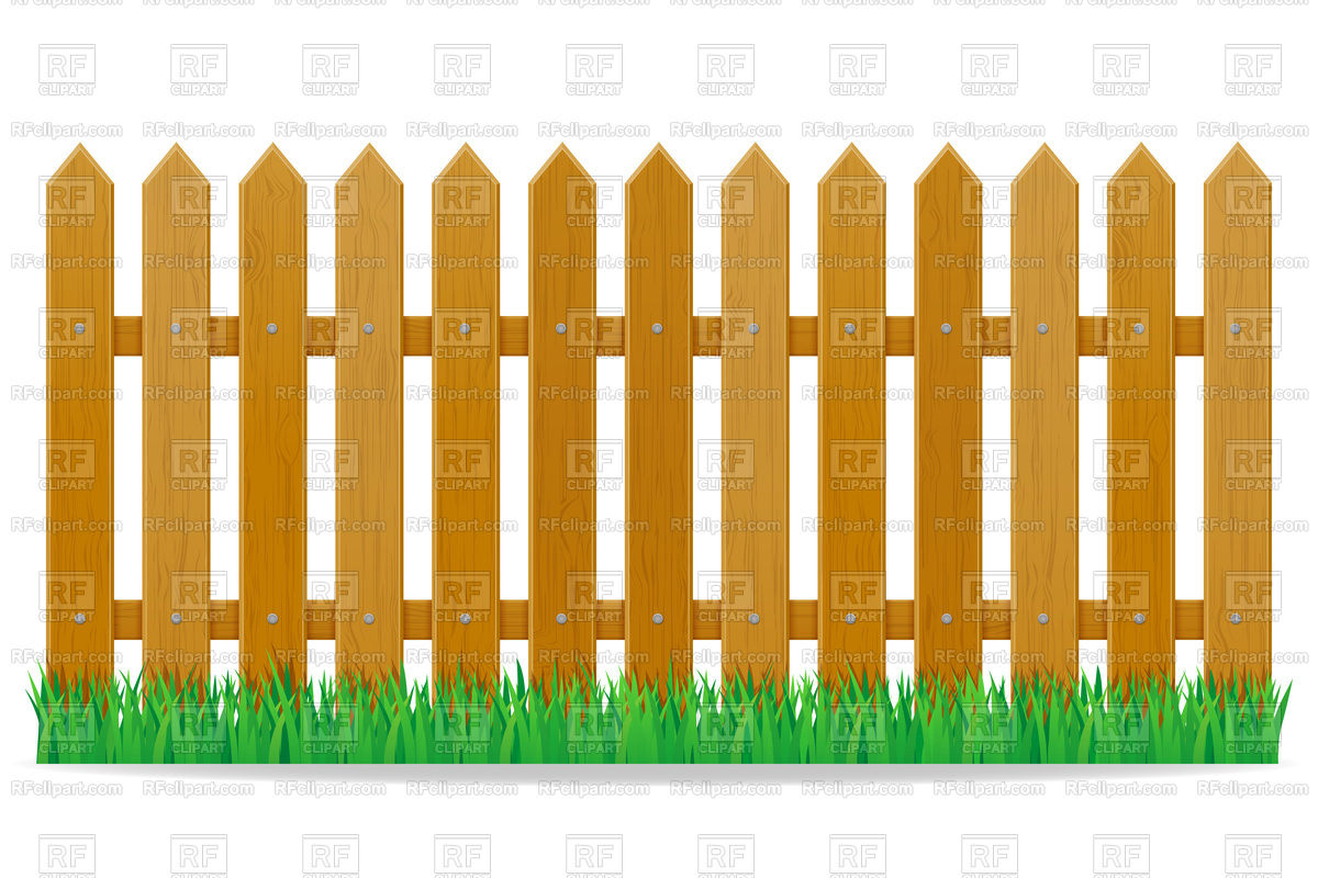 1200x800 Wooden Fence With Green Grass Isolated On White Background Vector