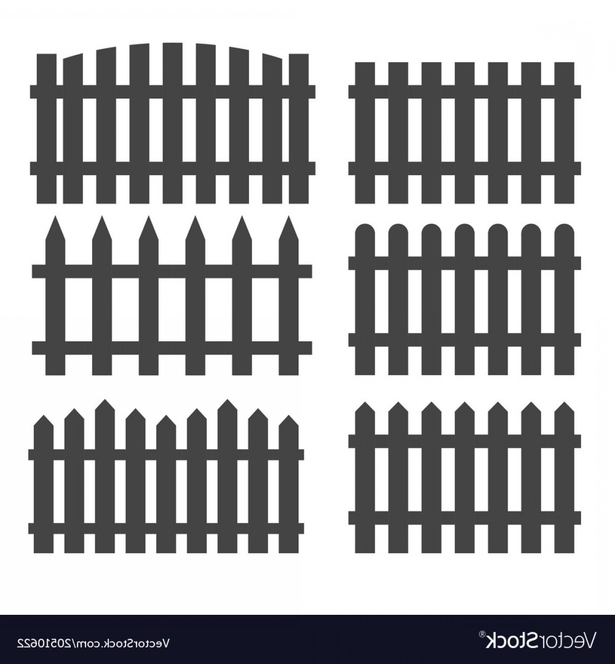 1200x1296 Fence Barrier Set Wooden Plank Fences Vector Soidergi