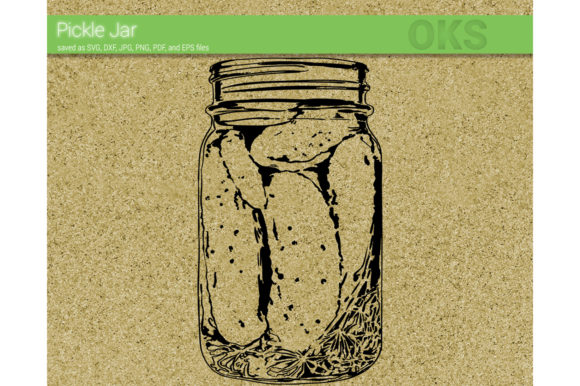 580x386 Pickle Jar Vector Graphic