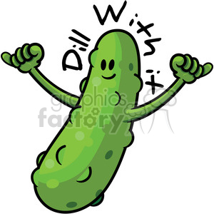 300x300 Cartoon Character Dill With It Pickle Vector Art Clipart Royalty