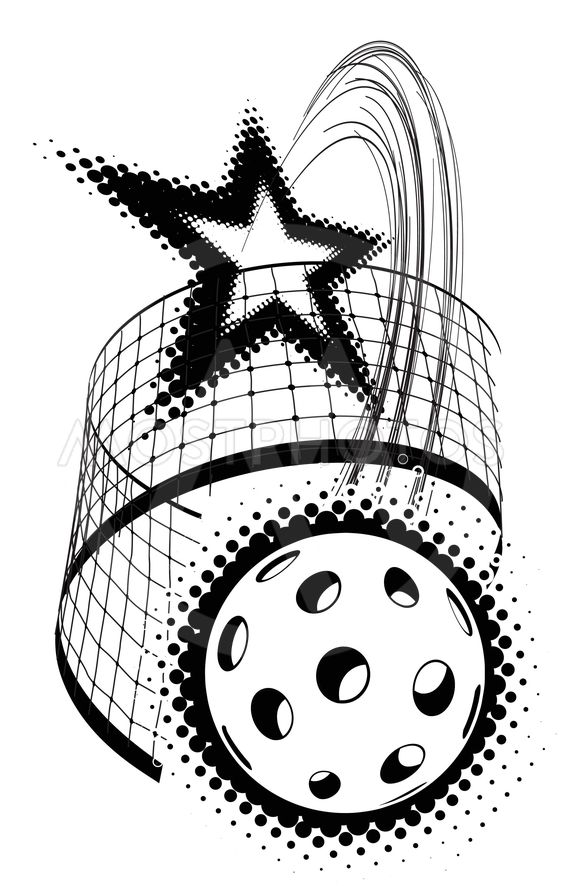 562x886 Pickleball With Star Vector