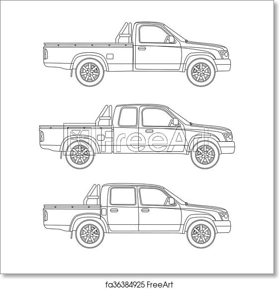 561x581 Free Art Print Of Car Pickup Truck Vector Illustration Pickup