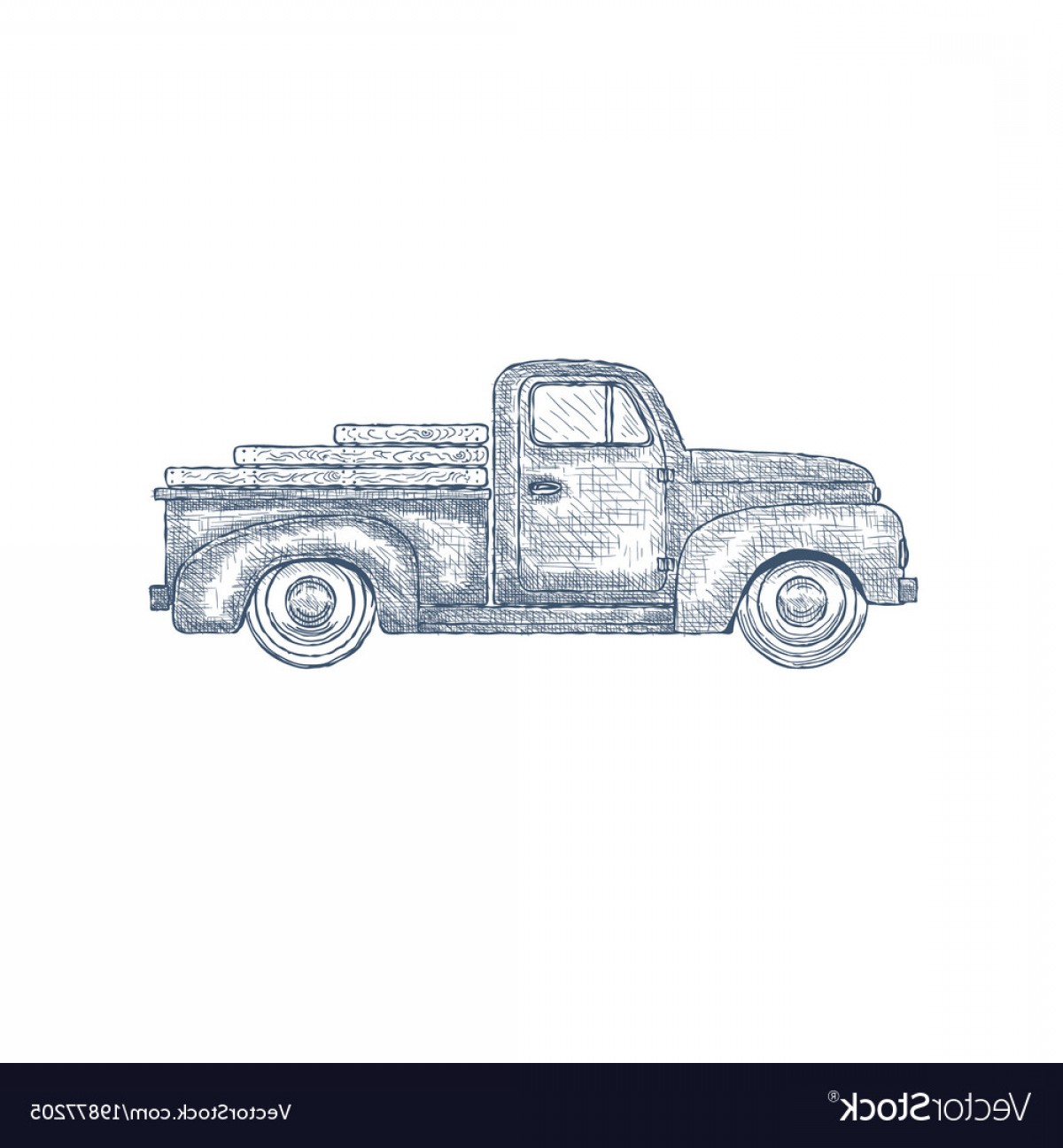 1200x1296 Hand Drawn Engraved Retro Vintage Pickup Truck Vector Catchsplace