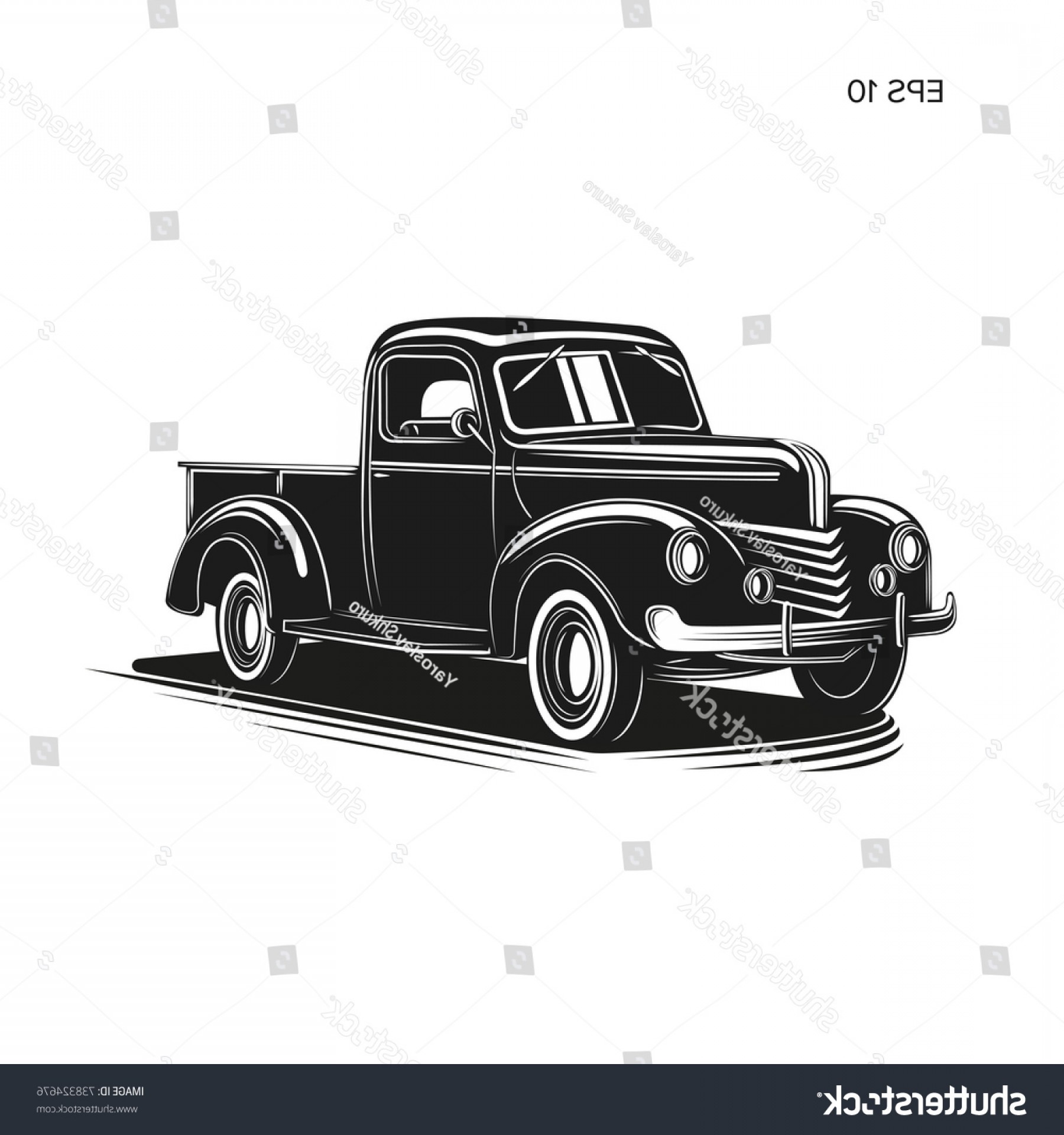 1800x1920 Old Farmer Pickup Truck Vector Illustration Soidergi